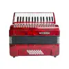concertina bocheli 32 teclas 32 bajos, rojo c/ estuche