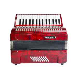 concertina bocheli 32 teclas 32 bajos, rojo c/ estuche