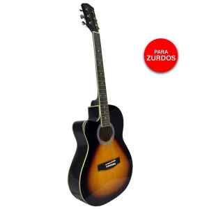 guitarra electro acustica valenciana 39” sunburst p/zurdo/ c/funda