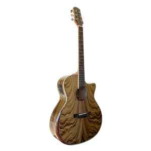 guitarra electro acustica valenciana 41″ cutaway veteado claro c/funda