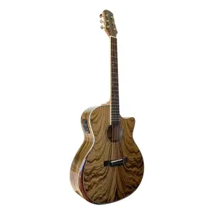 guitarra electro acustica valenciana 41″ cutaway veteado claro c/funda