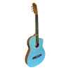 guitarra electro clasica valenciana 39″ cutaway celeste mate c/ funda