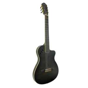 guitarra electro clasica valenciana 39″ cutaway negra  c/funda
