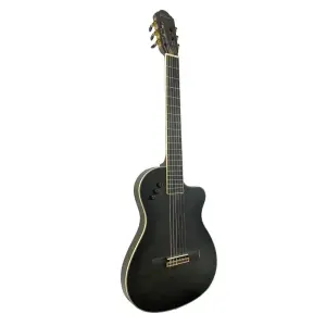 guitarra electro clasica valenciana 39″ cutaway negra  c/funda