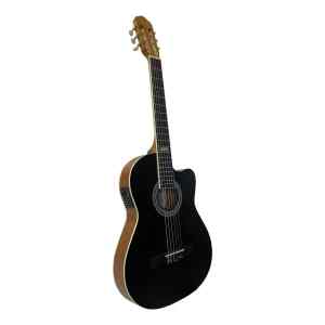 guitarra electro clasica valenciana 39″ cutaway  negro mate c/ funda