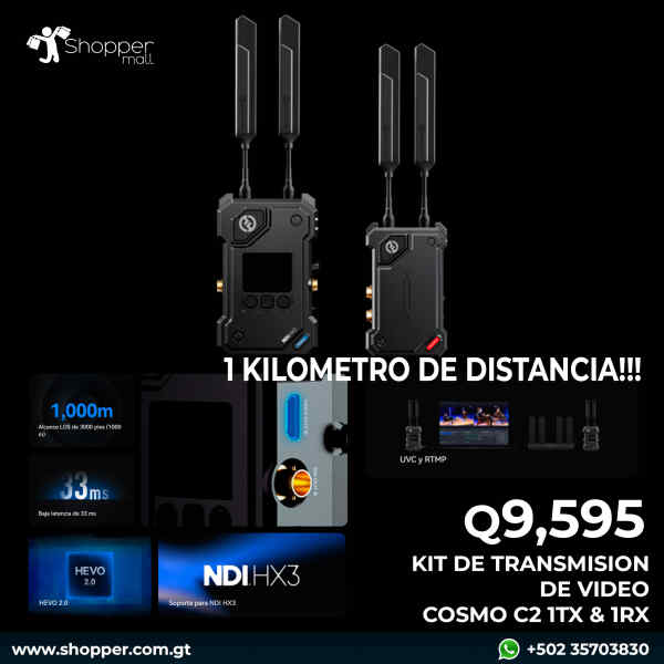 COSMO C2 1TX ,1RX Kit | Transmision Inalambrico de Video 1000m | HOLLYLAND COSMO C2 1TX ,1RX Kit | Transmision Inalambrico de Video 1000m | HOLLYLAND