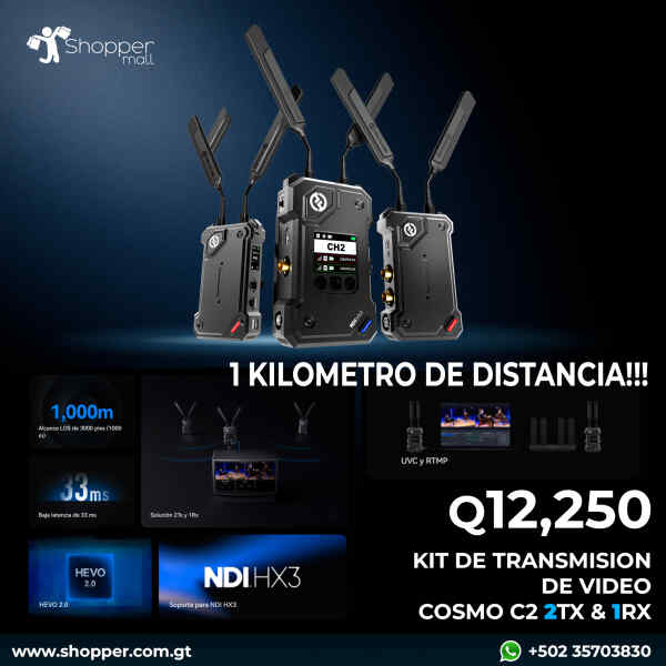 COSMO C2 2TX – 1RX Transmisor Inalambrico de Video 1000m | HOLLYLAND COSMO C2 2TX – 1RX Transmisor Inalambrico de Video 1000m | HOLLYLAND
