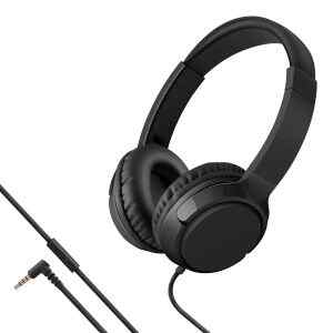 Audifonos manos libres con cable tipo cordon, plegables, negros – Steren