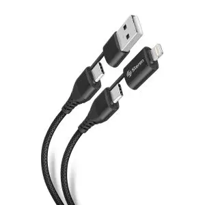 Cable 4 en 1, USB/USB C a Lightning/USB C de 1 m – Steren