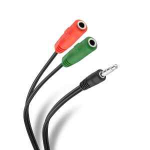 Cable auxiliar plug 3,5 mm TRRS a 2 jacks 3,5 mm de 17 cm – Steren