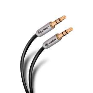 Cable auxiliar plug a plug 3,5 mm de 3,6 m, ultradelgado y conectores reforzados – Steren