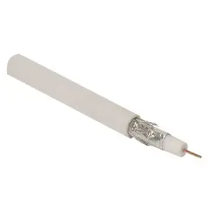Cable coaxial RG6, 50% malla de aluminio sin estañar, blanco – Steren