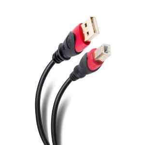 Cable Elite USB a USB tipo B de 7,2 m reforzado, con conectores dorados – Steren