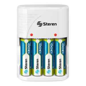 Cargador de pilas AA, AAA y 9V. Incluye 4 pilas AA – Steren