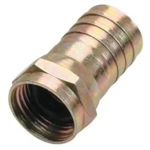 Conector macho tipo F para cable RG6, de laton, con anillo y gel de silicon para intemperie – Steren