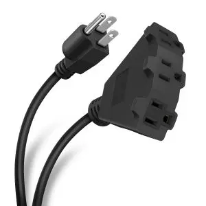 Extension polarizada de 3 contactos, para uso rudo, de 3 m, negra – Steren