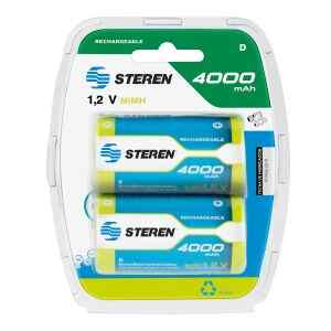 Paquete de 2 pilas recargables D NiMH 4000 mAh – Steren