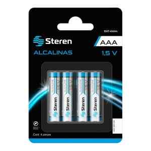 Paquete de 4 pilas alcalinas AAA – Steren