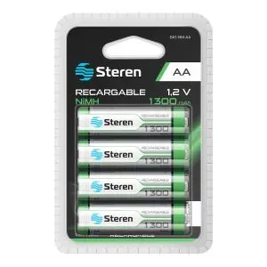 Paquete de 4 pilas recargables AA NiMH 1300 mAh – Steren