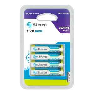 Paquete de 4 pilas recargables AAA NiMH 600 mAh – Steren