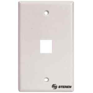 Placa para registro de 1 cavidad, para jack RJ45 CAT 5e y 6, tipo Keystone – Steren