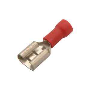 Terminal de laton tipo faston, hembra, con forro rojo – Steren