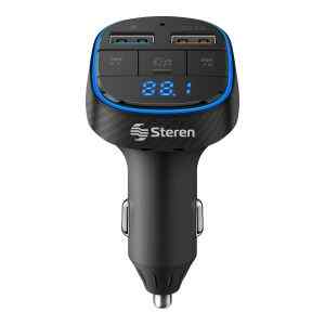 Transmisor FM Bluetooth* con cargador Turbo Charge, reproductor MP3 y medidor de voltaje de bateria – Steren