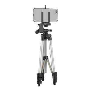Tripie universal corto de aluminio con soporte para celular – Steren