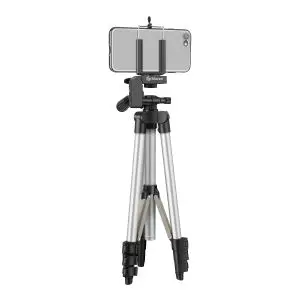 Tripie universal corto de aluminio con soporte para celular – Steren
