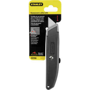 CUCHILLA RETRACTIL, PARA USO GENERAL, MANGO PLASTICO, LARGO DE 6-1/8 PULGADAS, 156 MILIMETROS. MARCA STANLEY
