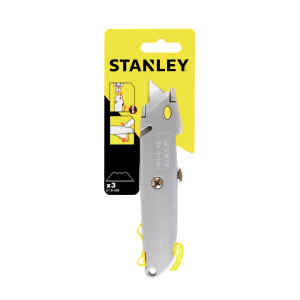 CUCHILLA RETRACTIL, QUICK CHANGE, LARGO DE 6-3/8 DE PULGADAS, 162 MILIMETROS, CON 3 CUCHILLAS. MARCA STANLEY