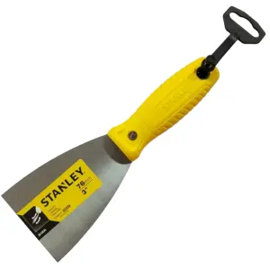 ESPATULA DE MANGO PLASTICO, ANCHO HOJA 3 PULGADAS, 76 MILIMETROS. MARCA STANLEY