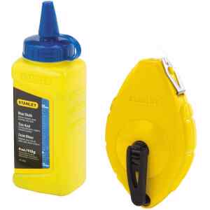 JUEGO DE TIRA LINEAS/TIZAS LINEAS, CARRETEL DE CUERDA DE TIZA, CON BOTE DE 1 ONZA. MARCA STANLEY