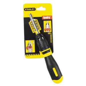 JUEGO DE DESTORNILLADOR CON RATCHET CON 10 PUNTAS INTERCAMBIABLES. MARCA STANLEY