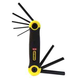 JUEGO 8 LLAVES HEXAGONALES/ALLEN PRO, PLEGABLES, DE 1.5, 2, 2.5, 3, 4, 5, 6, Y 8 MILIMETROS. MARCA STANLEY.