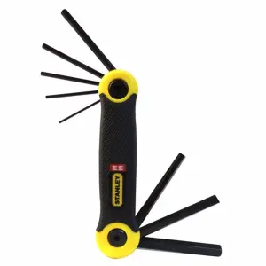 JUEGO 8 LLAVES HEXAGONALES/ALLEN PRO, PLEGABLES, DE 1.5, 2, 2.5, 3, 4, 5, 6, Y 8 MILIMETROS. MARCA STANLEY.
