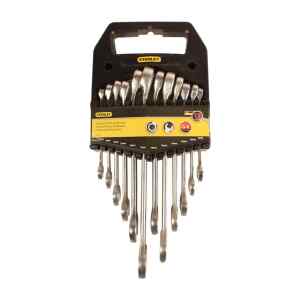 JUEGO 12 LLAVES COMBINADAS MILIMETRICAS, DE 7, 8, 9, 10, 11, 12, 13, 14, 15, 16, 17, 19 MM, 12 PUNTOS. MARCA STANLEY