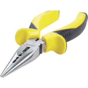 ALICATE PRO PUNTA LARGA, SUPERFICIE PELA CABLE, LARGO 6 PULG, ANCHO DE 2 PULG, ANCHO DE PUNTA 2/5 PULG. MARCA STANLEY