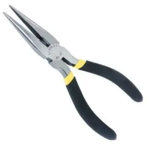 ALICATE PUNTA LARGA CORTANTE, LARGO DE 6 PULGADAS, ANCHO DE 2 PULGADAS, ANCHO DE PUNTA 3/8 PULGADAS. MARCA STANLEY