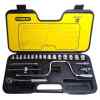 JUEGO DE 23 PIEZAS, COPAS EN MILIMETROS,RAIZ 3/8 PULGADAS, CON MALETA PLASTICA. MARCA STANLEY