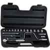 JUEGO DE 20 PIEZAS, COPAS EN PULGADAS, RAIZ 3/8 PULGADAS, CON MALETA PLASTICA. MARCA STANLEY
