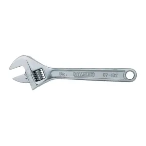 LLAVE AJUSTABLE DE CANGREJO CROMADA, LARGO 8 PULGADAS, APERTURA DE 15/16 PULGADAS, PESO DE 7.4 ONZAS. MARCA STANLEY