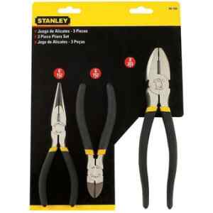 JUEGO DE 3 ALICATES P/ELECTRICISTA, ALICATE DE 8 PULG, PUNTA LARGA DE 6 PULG, CORTE DIAGONAL DE 6 PULG. MARCA STANLEY