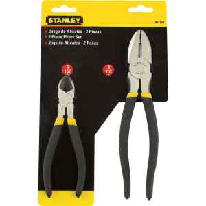 JUEGO DE ALICATE DE ELECTRICISTA Y ALICATE DE CORTE DIAGONAL, LARGO DE 6 Y 8 PULGADAS. MARCA STANLEY