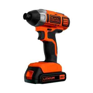ATORNILLADOR DE IMPACTO INALAMBRICO DE 20 VOLTIOS, VASTAGO 1/4. 1 BATERIA Y CARGADOR. BLACK AND DECKER