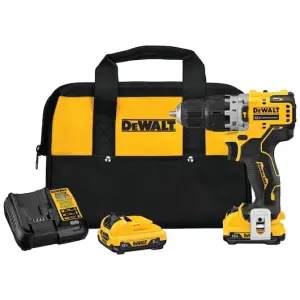 BARRENO TALADRO PERCUTOR INALAMBRICO DE 12 VOLTIOS, MANDRIL 3/8, MOTOR BRUSHLESS, 2 BATERIAS Y CARGADOR. DEWALT