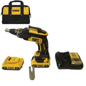 ATORNILLADOR, P/TABLAYESO, 20 VOLTIOS, MOTOR SIN CARBONES, INALAMBRICO CON 2 BATERIAS, CARGADOR Y BOLSO . MARCA DEWALT