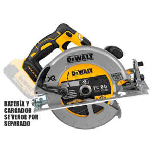 SIERRA CIRCULAR INALAMBRICA 7 1/4 PLG, 20V, 5,500 RMP, BRUSHLESS, SIN CARGADOR NI BATERIA, (BARE TOOL). DEWALT