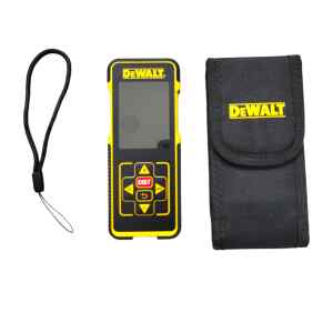 MEDIDOR LASER ROJO DE DISTANCIA, RANGO 50 METROS, PANTALLA A COLOR, PREISCION + – 1/16 PULGADAS, 1.5 MM. MARCA DEWALT