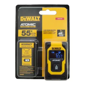 MEDIDOR METRO LASER DIGITAL DE BOLSILLO, ATOMIC, RANGO DE 16.75 METROS, RECARGABLE. MARCA DEWALT